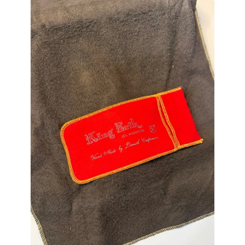 VTG King Erik Classics Silverware Storage Cloth Roll Brown Red Danish Craftsman‎